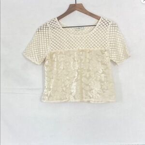 Abercrombie & Fitch Cream Textured Blouse